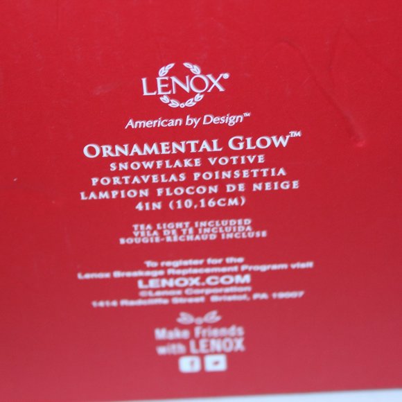 Lenox Ornamental Glow Snowflake Tealight Votive Holder EUC - Picture 7 of 7